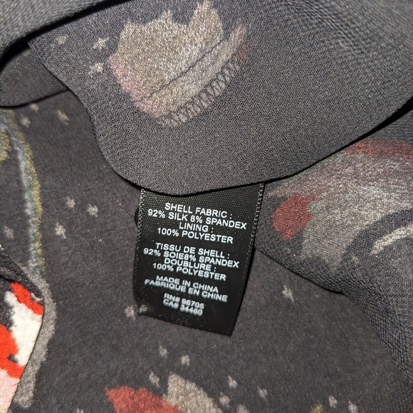 Rebecca Taylor Long Sleeve Button Front Tie Waist Floral Print Dress Women's 8 - Picture 9 of 11